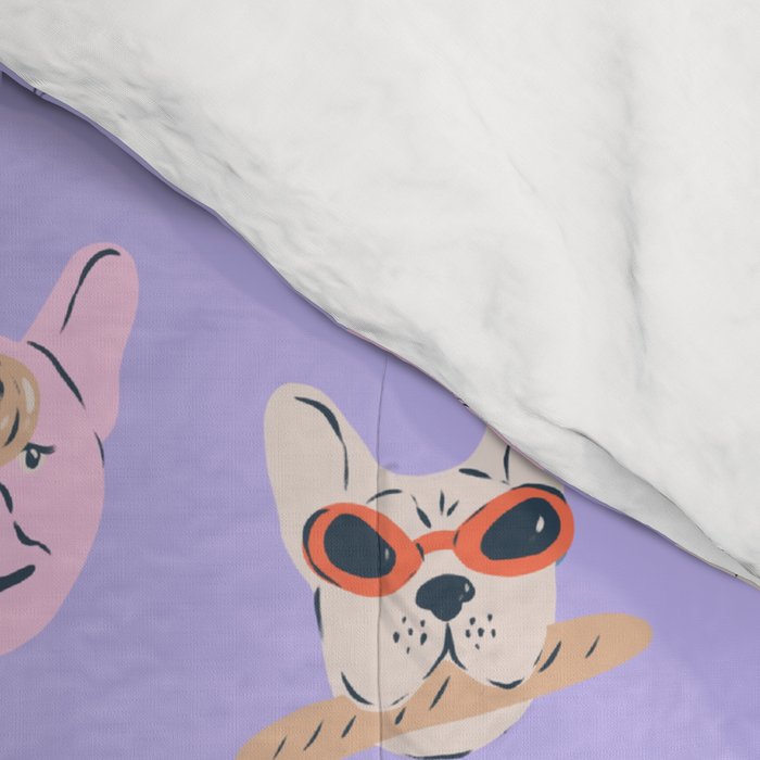 French Bulldogs with Pastries in Pink Comforter Gallery Image 4