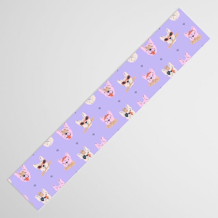French Bulldogs with Pastries in Pink Table Runner Gallery Image 3