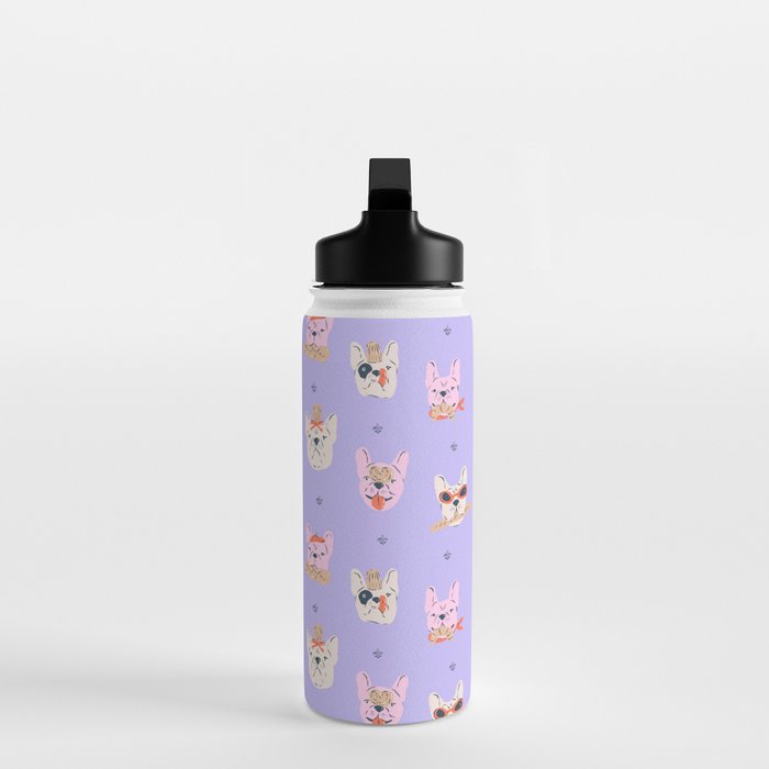 French Bulldogs with Pastries in Pink Water Bottle Gallery Image 3