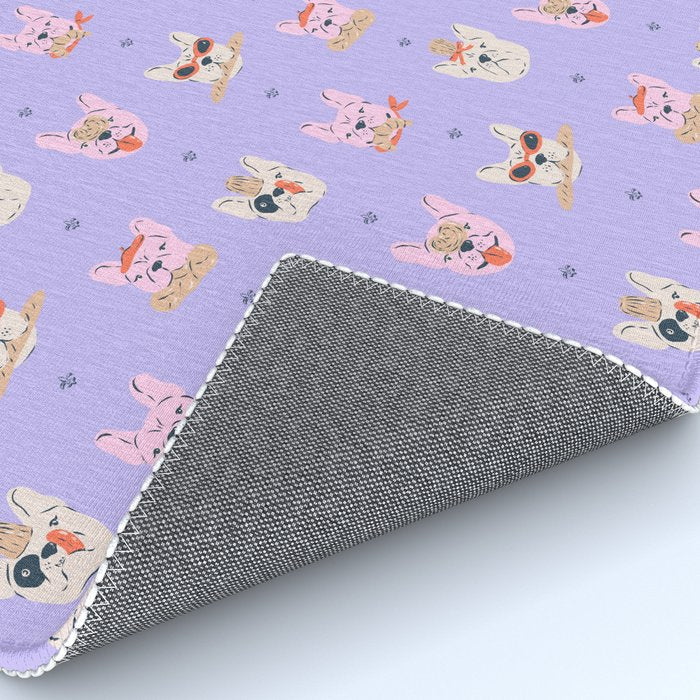French Bulldogs with Pastries in Pink Rug Gallery Image 4