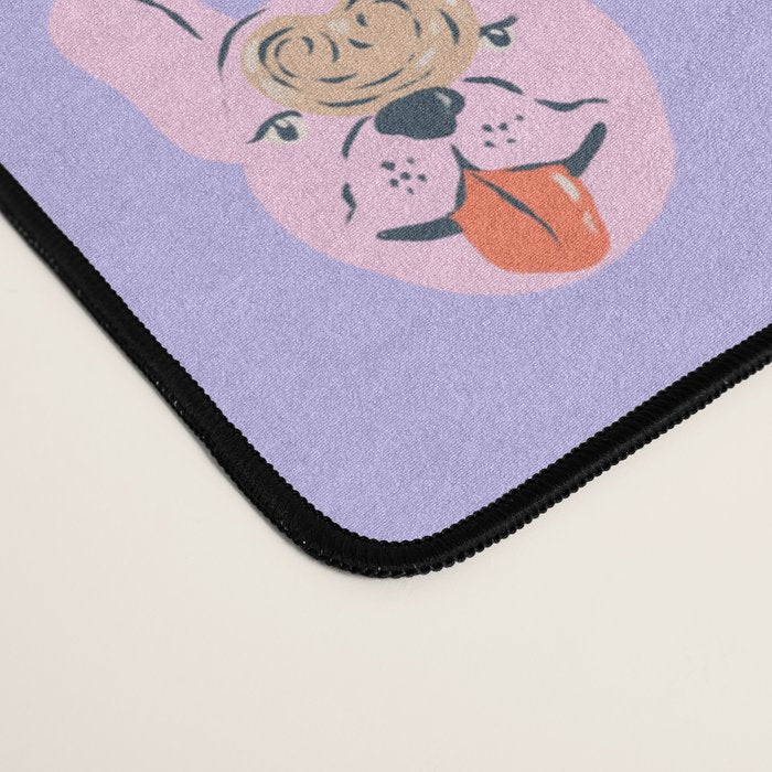 French Bulldogs with Pastries in Pink Desk Mat Gallery Image 4