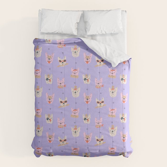 French Bulldogs with Pastries in Pink Comforter Gallery Image 6
