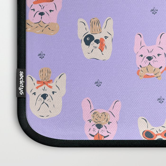 French Bulldogs with Pastries in Pink Laptop Sleeve Gallery Image 3