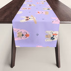 French Bulldogs with Pastries in Pink Table Runner Gallery Image 1