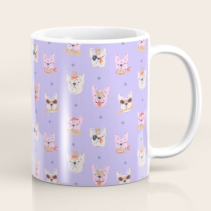French Bulldogs with Pastries in Pink Coffee Mug Gallery Image 1