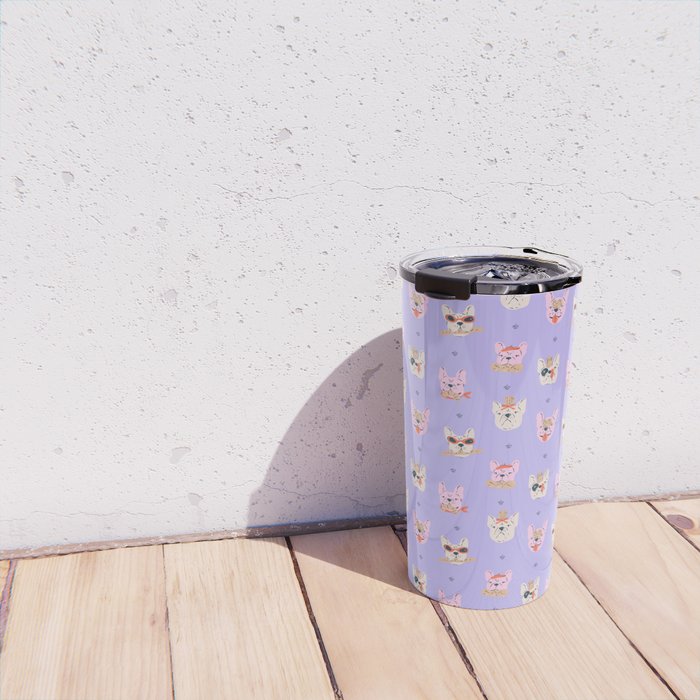 French Bulldogs with Pastries in Pink Travel Mug Gallery Image 4