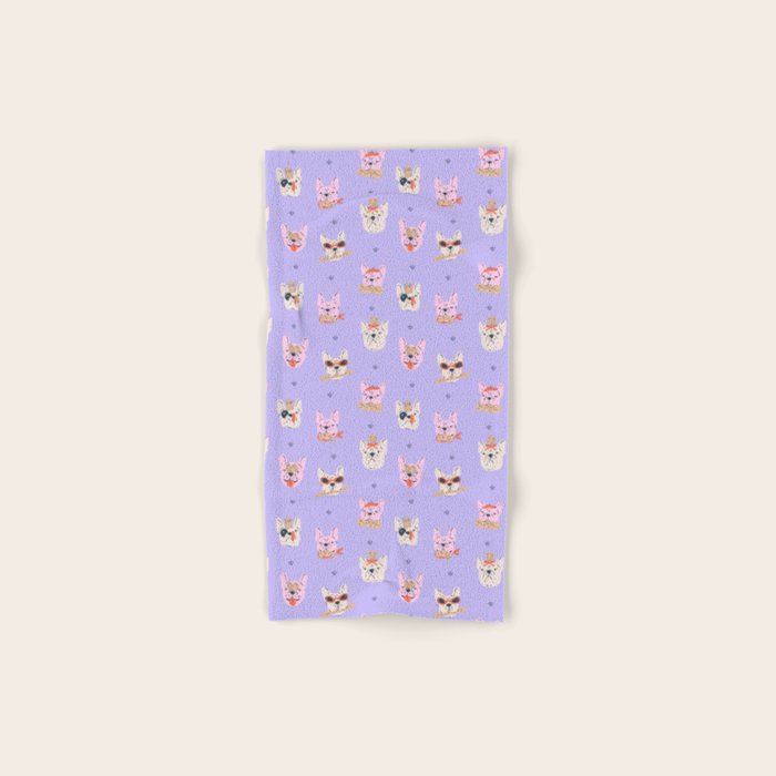 French Bulldogs with Pastries in Pink Bath Towel Gallery Image 1