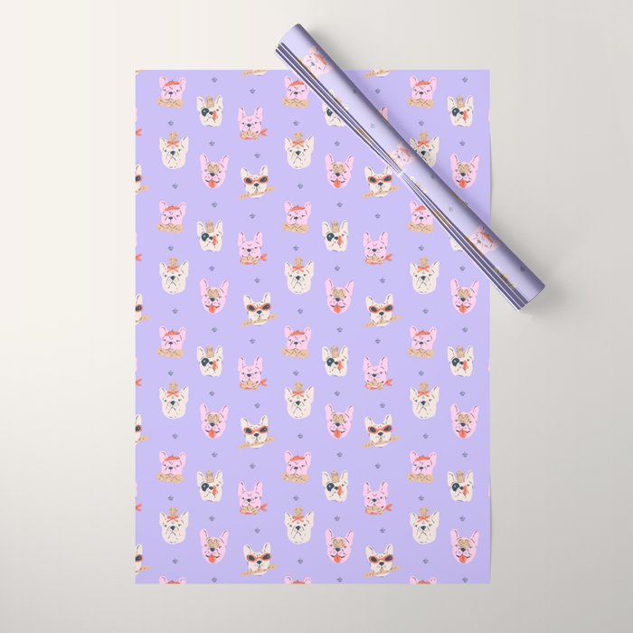 French Bulldogs with Pastries in Pink Wrapping Paper Gallery Image 1