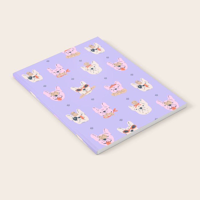 French Bulldogs with Pastries in Pink Notebook Gallery Image 1