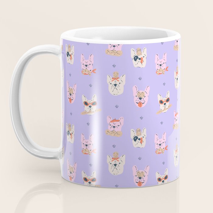 French Bulldogs with Pastries in Pink Coffee Mug Gallery Image 3