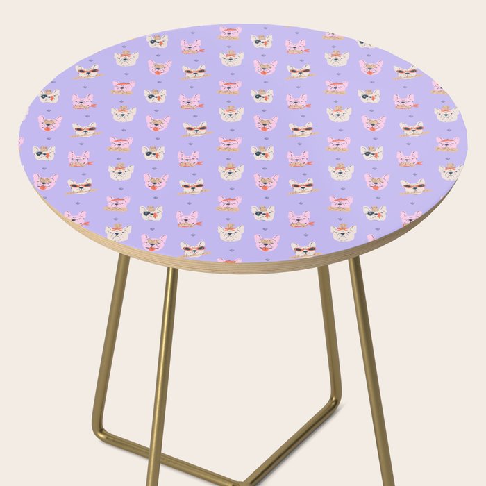 French Bulldogs with Pastries in Pink Side Table Gallery Image 2