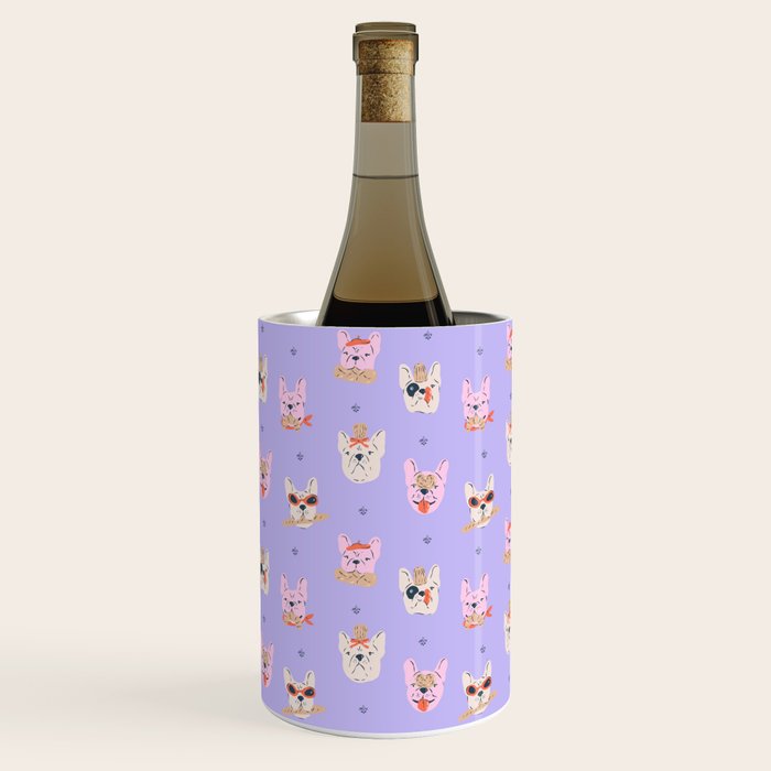 French Bulldogs with Pastries in Pink Wine Chiller Gallery Image 1