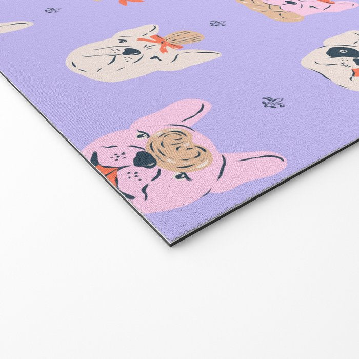 French Bulldogs with Pastries in Pink Welcome Mat Gallery Image 2