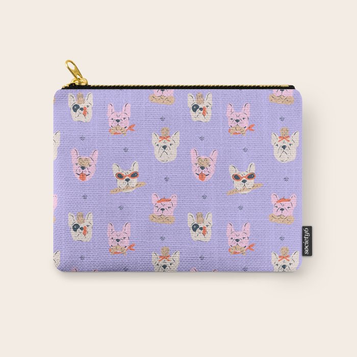 French Bulldogs with Pastries in Pink Carry All Pouch Gallery Image 1