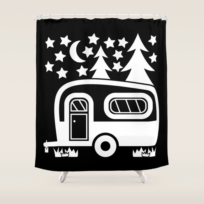 Camper Caravan Shower Curtain Gallery Image 1