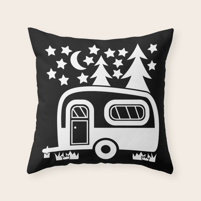 Camper Caravan Throw Pillow Gallery Image 1