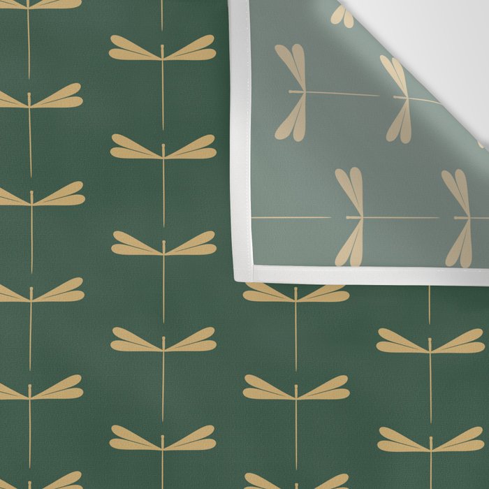 Dragonfly Pattern XVII Kelly Green Wall Tapestry Gallery Image 3