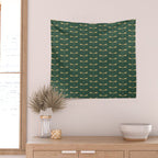 Dragonfly Pattern XVII Kelly Green Wall Tapestry Gallery Image 2