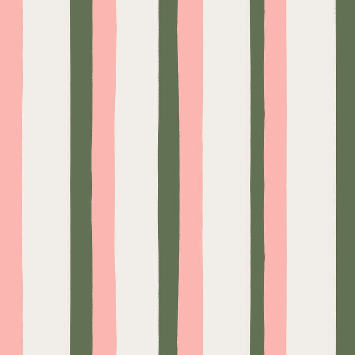 Hand Drawn Vertical Stripes Muted Green & Pink Coffee Mug Gallery Image 2