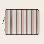 Hand Drawn Vertical Stripes Muted Green & Pink Laptop Sleeve Gallery Image 1