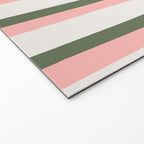 Hand Drawn Vertical Stripes Muted Green & Pink Welcome Mat Gallery Image 2