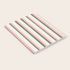 Hand Drawn Vertical Stripes Muted Green & Pink Notebook Gallery Image 2