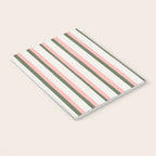 Hand Drawn Vertical Stripes Muted Green & Pink Notebook Gallery Image 3