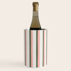 Hand Drawn Vertical Stripes Muted Green & Pink Wine Chiller Gallery Image 3