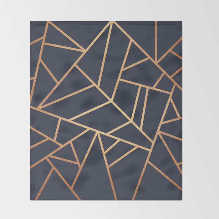 Copper and Midnight Navy Throw Blanket Gallery Image 2