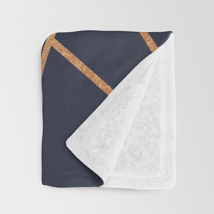 Copper and Midnight Navy Throw Blanket Gallery Image 3