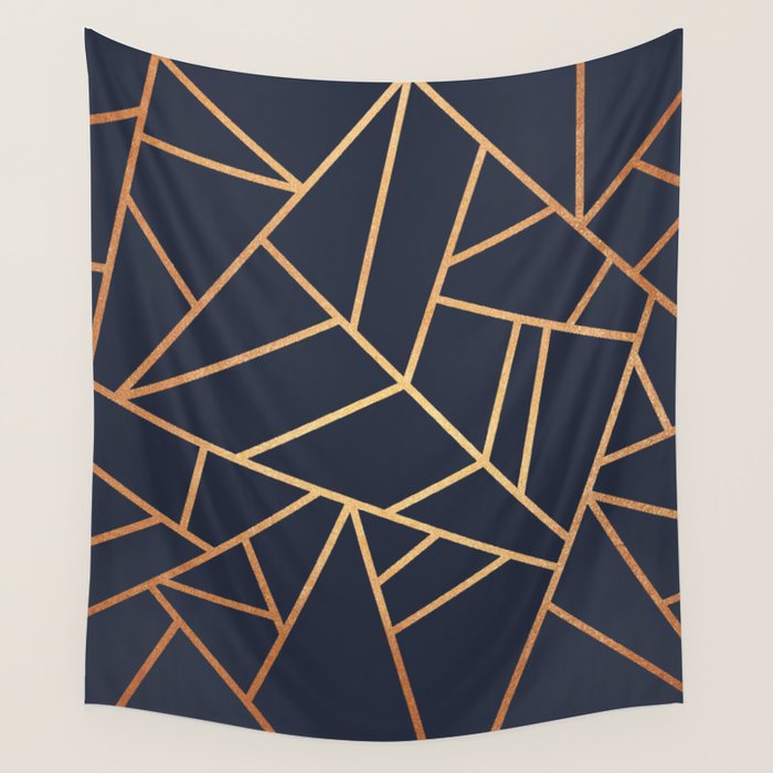 Copper and Midnight Navy Wall Tapestry Gallery Image 1