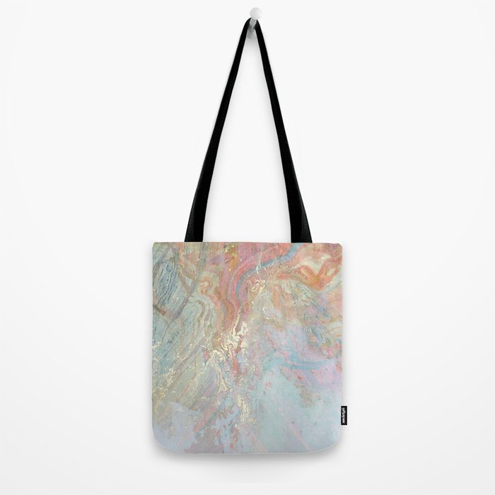 Marble Luxe, Abstract Nature Bohemian Texture, Blush Gold Scandanavian Pastel Neutral Tote Bag Gallery Image 2