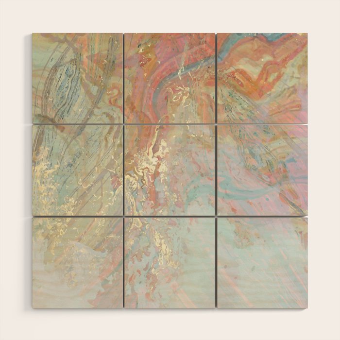 Marble Luxe, Abstract Nature Bohemian Texture, Blush Gold Scandanavian Pastel Neutral Wood Wall Art Gallery Image 1