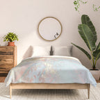 Marble Luxe, Abstract Nature Bohemian Texture, Blush Gold Scandanavian Pastel Neutral Comforter Gallery Image 3