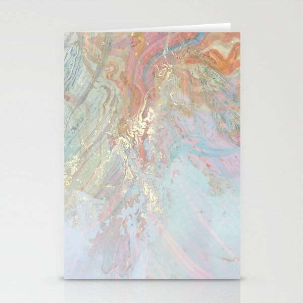Marble Luxe, Abstract Nature Bohemian Texture, Blush Gold Scandanavian Pastel Neutral Stationery Card Gallery Image 2