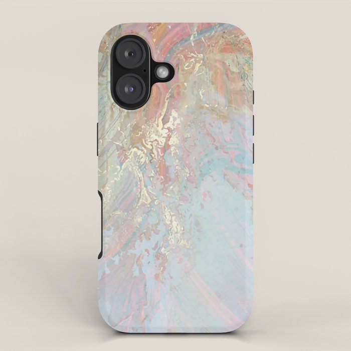 Marble Luxe, Abstract Nature Bohemian Texture, Blush Gold Scandanavian Pastel Neutral iPhone Case Gallery Image 1