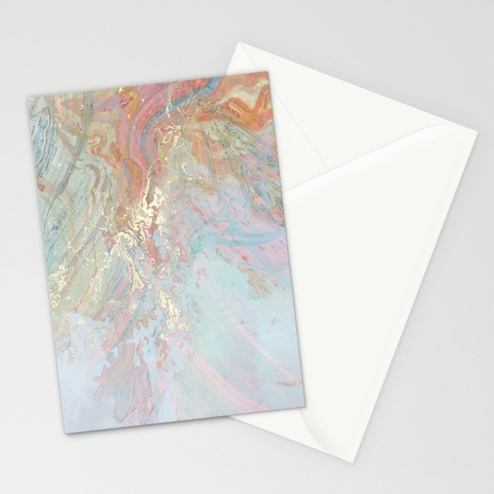 Marble Luxe, Abstract Nature Bohemian Texture, Blush Gold Scandanavian Pastel Neutral Stationery Card Gallery Image 2