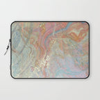 Marble Luxe, Abstract Nature Bohemian Texture, Blush Gold Scandanavian Pastel Neutral Laptop Sleeve Gallery Image 1