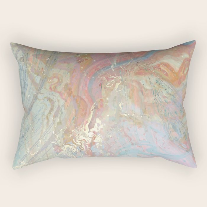 Marble Luxe, Abstract Nature Bohemian Texture, Blush Gold Scandanavian Pastel Neutral Rectangular Pillow Gallery Image 2