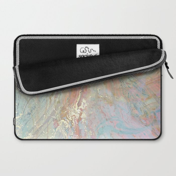 Marble Luxe, Abstract Nature Bohemian Texture, Blush Gold Scandanavian Pastel Neutral Laptop Sleeve Gallery Image 2