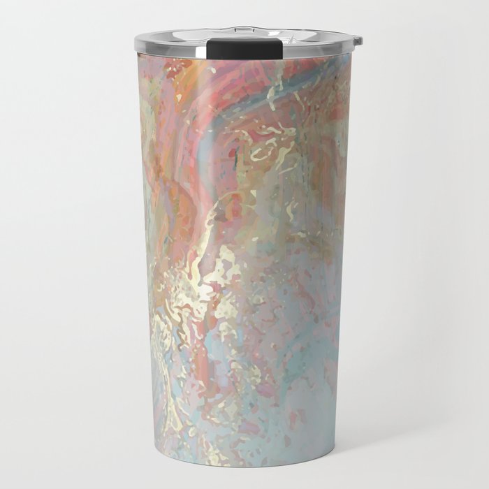 Marble Luxe, Abstract Nature Bohemian Texture, Blush Gold Scandanavian Pastel Neutral Travel Mug Gallery Image 1