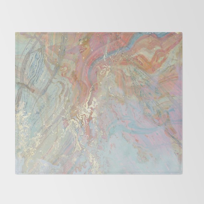 Marble Luxe, Abstract Nature Bohemian Texture, Blush Gold Scandanavian Pastel Neutral Throw Blanket Gallery Image 2