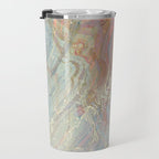 Marble Luxe, Abstract Nature Bohemian Texture, Blush Gold Scandanavian Pastel Neutral Travel Mug Gallery Image 3
