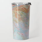 Marble Luxe, Abstract Nature Bohemian Texture, Blush Gold Scandanavian Pastel Neutral Travel Mug Gallery Image 2