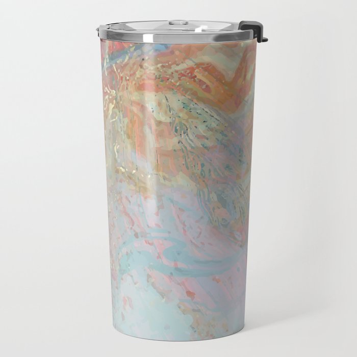 Marble Luxe, Abstract Nature Bohemian Texture, Blush Gold Scandanavian Pastel Neutral Travel Mug Gallery Image 2