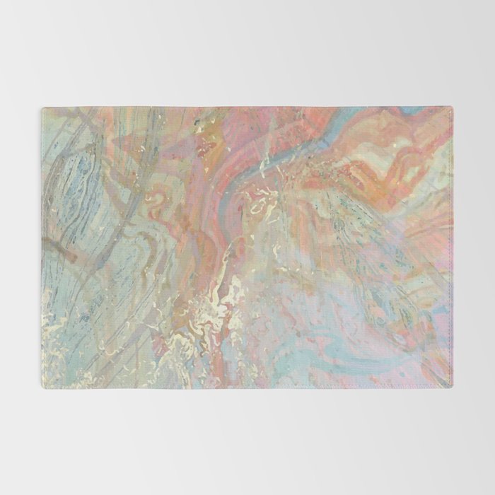 Marble Luxe, Abstract Nature Bohemian Texture, Blush Gold Scandanavian Pastel Neutral Rug Gallery Image 2