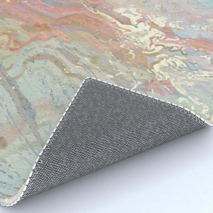 Marble Luxe, Abstract Nature Bohemian Texture, Blush Gold Scandanavian Pastel Neutral Rug Gallery Image 4