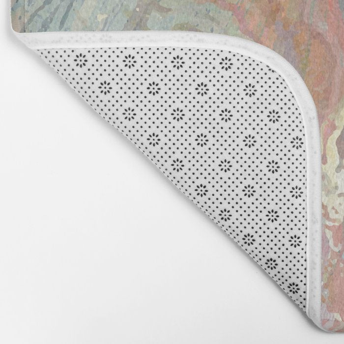 Marble Luxe, Abstract Nature Bohemian Texture, Blush Gold Scandanavian Pastel Neutral Bath Mat Gallery Image 2