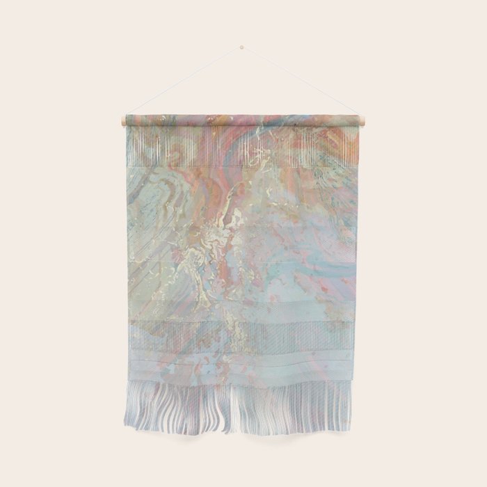 Marble Luxe, Abstract Nature Bohemian Texture, Blush Gold Scandanavian Pastel Neutral Wall Hanging Gallery Image 1