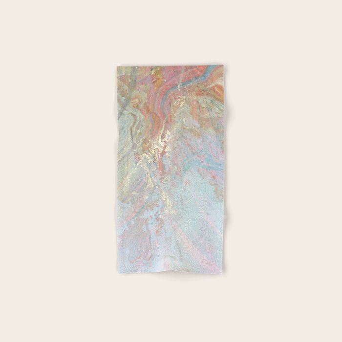 Marble Luxe, Abstract Nature Bohemian Texture, Blush Gold Scandanavian Pastel Neutral Bath Towel Gallery Image 1